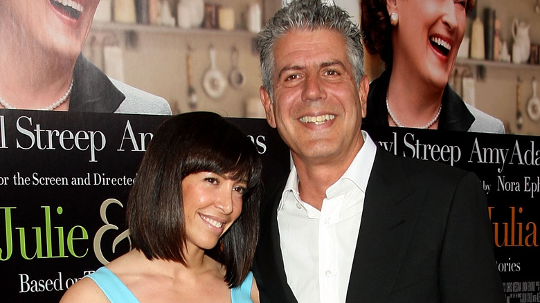 Ottavia Busia, Anthony Bourdain smiling