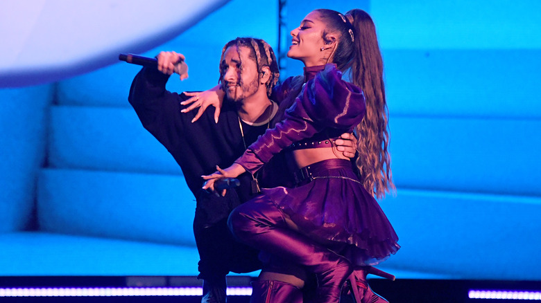 Mikey Foster and Ariana Grande performing