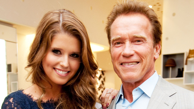 Katherine and Arnold Schwarzenegger smiling