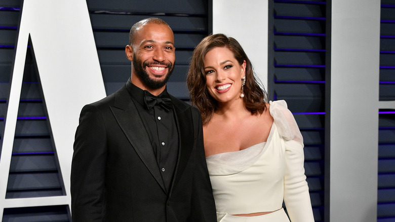 Justin Ervin and Ashley Graham on the red carpet