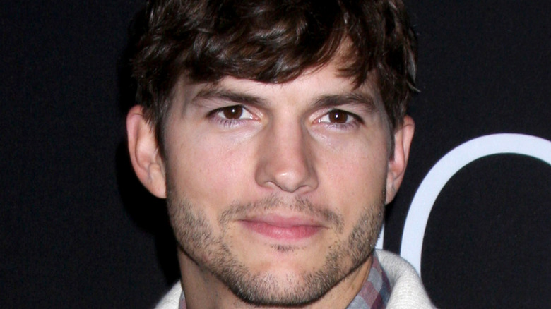 Ashton Kutcher looks on