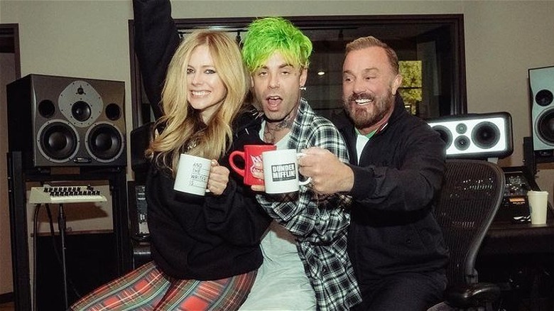 Avril Lavigne with Mod Sun in the studio