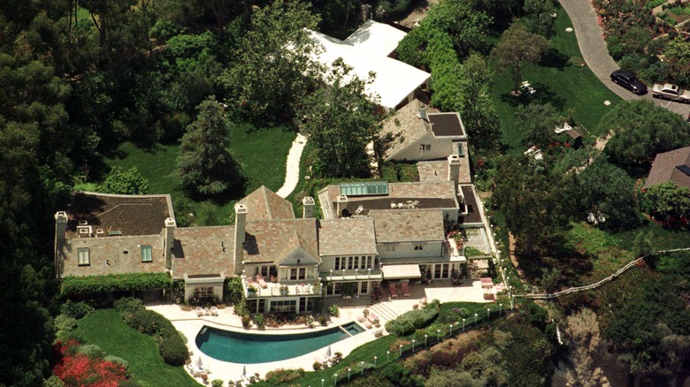 Aerial view of Barbra Streisand's Malibu home