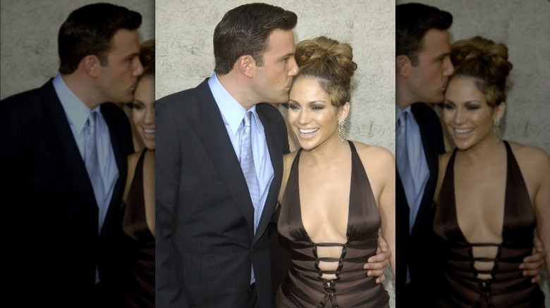 Ben Affleck kissing Jennifer Lopez