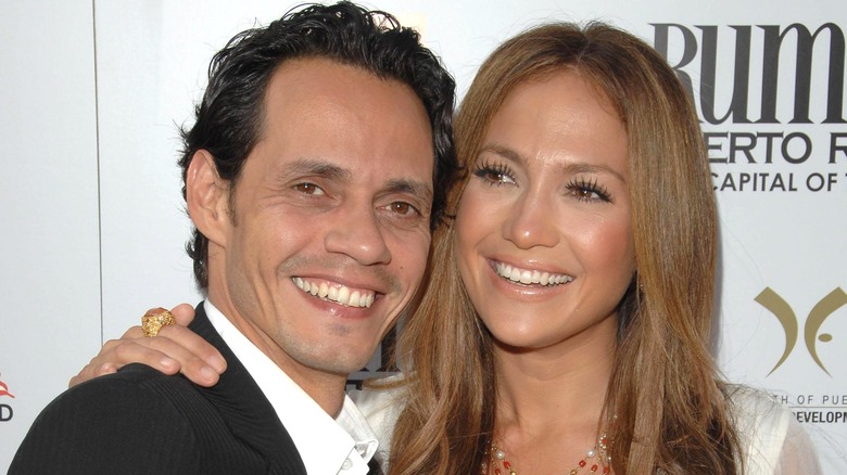 Marc Anthony, Jennifer Lopez smiling