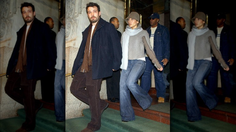 Ben Affleck, Jennifer Lopez walking down steps