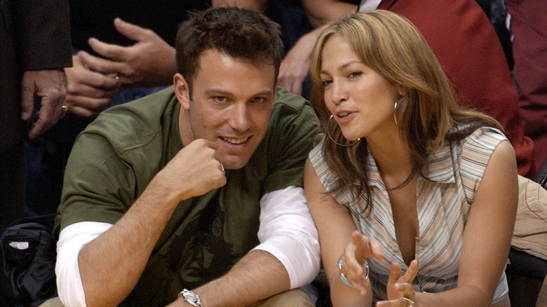 Ben Affleck and Jennifer Lopez attending basketball games