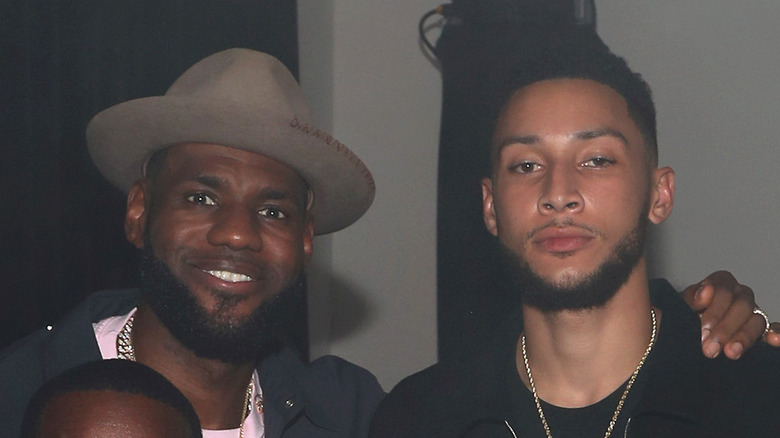 LeBron James and Ben Simmons posing