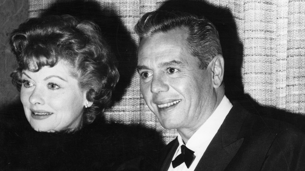 Lucillle Ball and Desi Arnaz posing