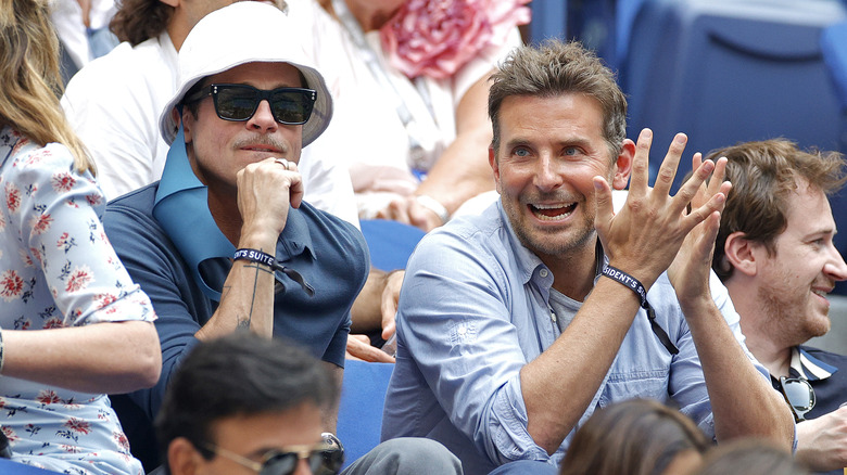 Brad Pitt and Bradley Cooper watching the U.S. Open together