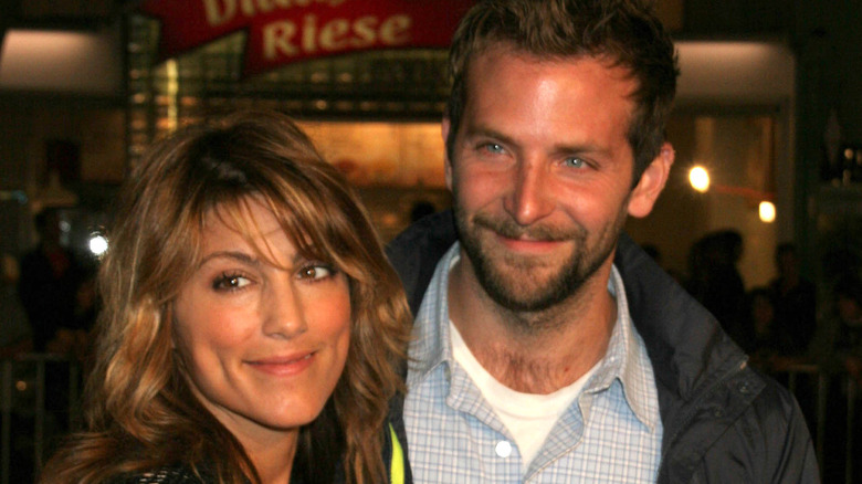 Jennifer Esposito and Bradley Cooper smile together