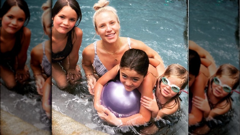 Sharna Burgess, children in pool 