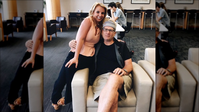 Britney Spears posing with Ed O'Neill