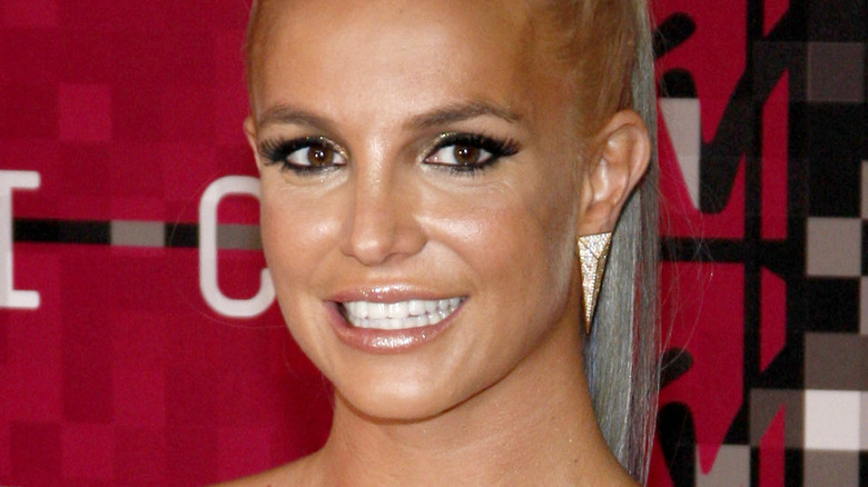 Britney Spears smiling on red carpet