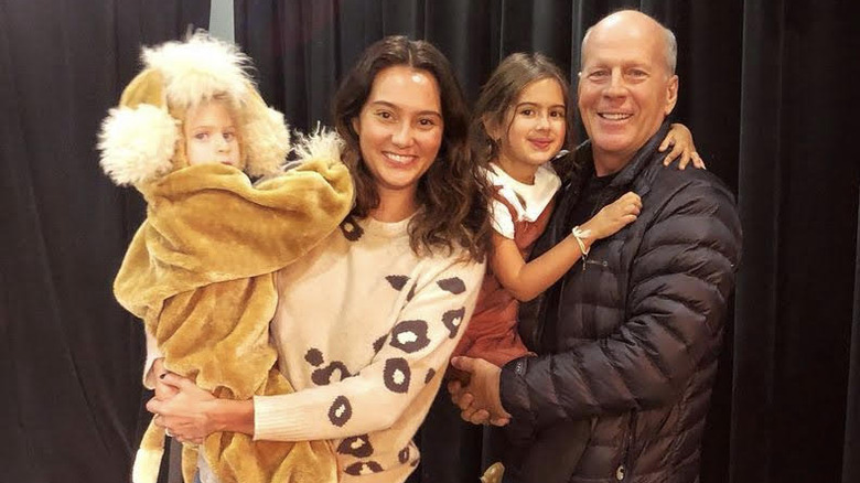 Emma Heming and Bruce Willis with their daughters