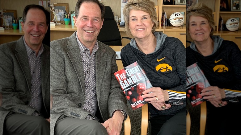 Lisa Bluder and David Bluder smiling