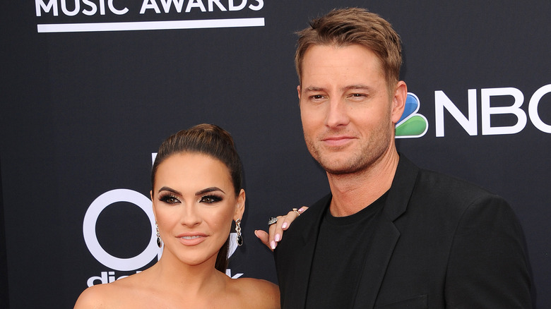 Chrishell Stause and Justin Hartley on the red carpet