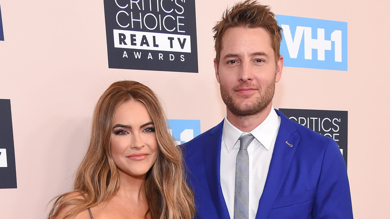 Chrishell Stause and Justin Hartley on the red carpet