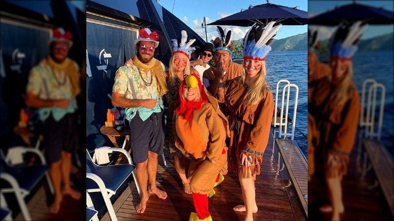 Below Deck Med star native headdress costume