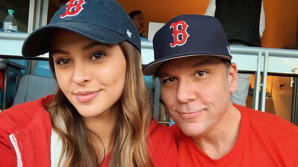 Kelsi Taylor and Dane Cook baseball caps