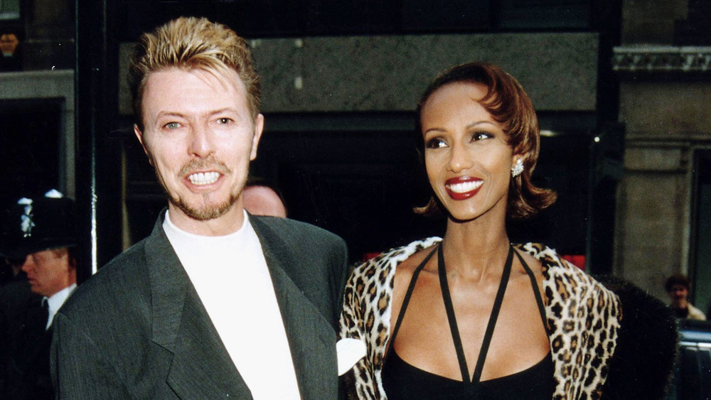 David Bowie and Iman smiling together