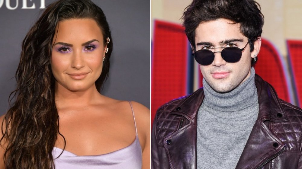 Split image of Demi Lovato and Max Ehrich