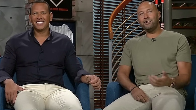 Derek Jeter and Alex Rodriguez talking