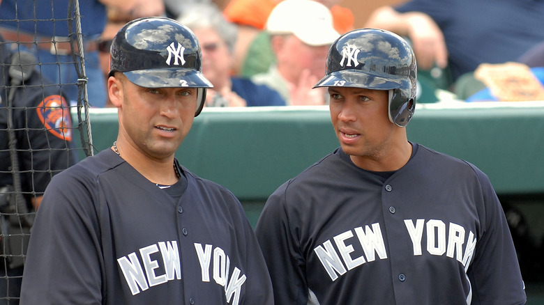 Derek Jeter and Alex Rodriguez talking