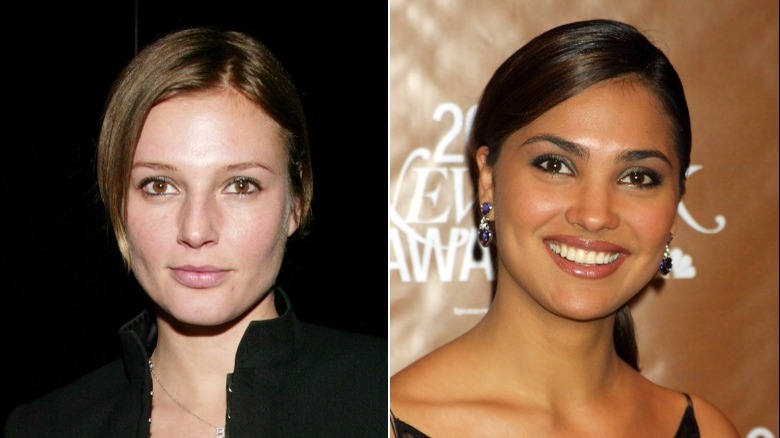 Bridget Hall and Lara Dutta split image