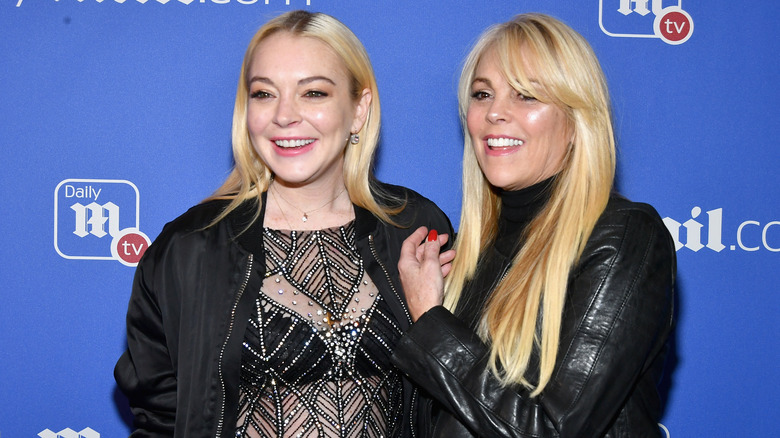 Lindsay Lohan and Dina Lohan attending DailyMail.com & DailyMailTV Holiday Party with Flo Rida