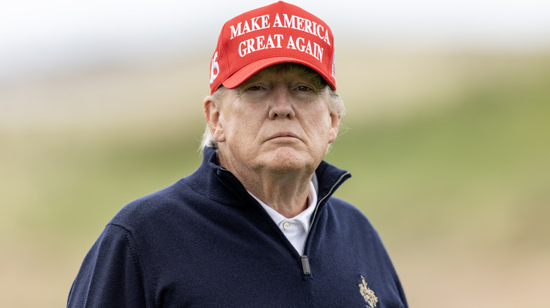 Donald Trump in a red hat