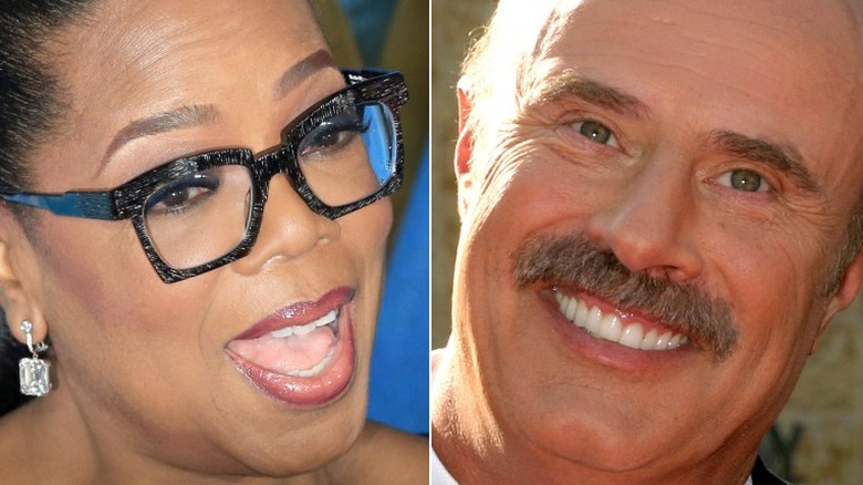 Oprah Winfrey, Dr Phil grinning