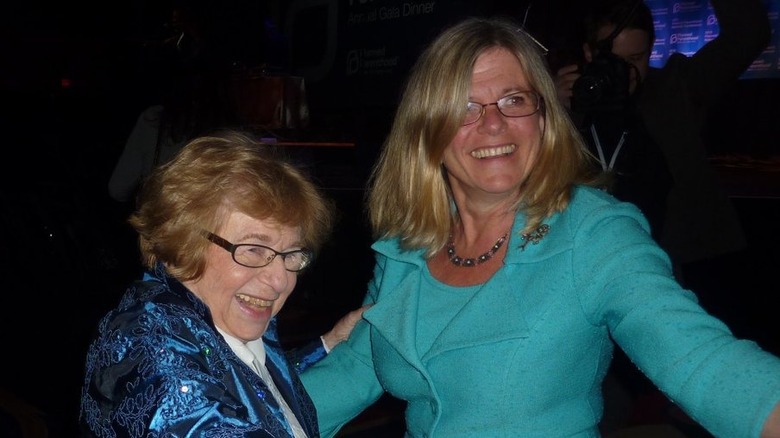 Dr. Ruth Westheimer and Dr. Miriam Westheimer dancing