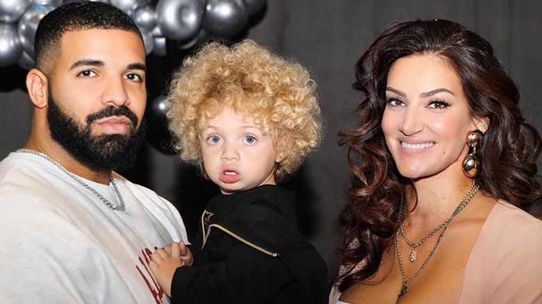 Drake with son and Sophie Brussaux