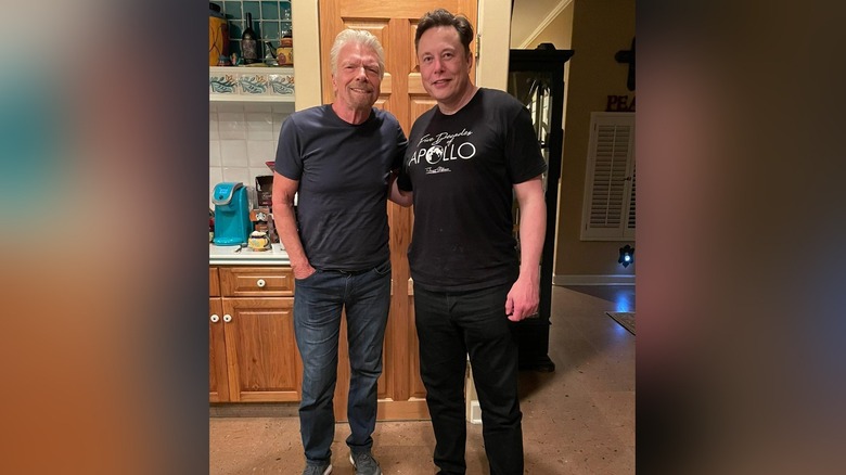 Richard Branson and Elon Musk at Branson's home
