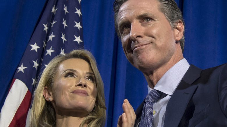 Jennifer Siebel gazing at Gavin Newsom smiling