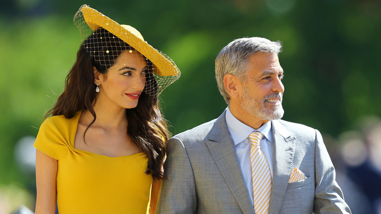 Amal Clooney and George Clooney at the royal wedding