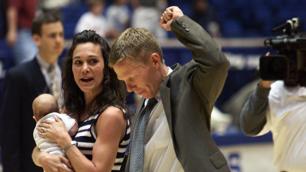 Marcy Laca-Few and Mark Few on the court