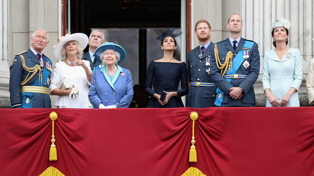 Royal family looking up
