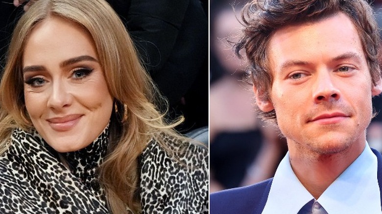 Adele and Harry Styles smiling