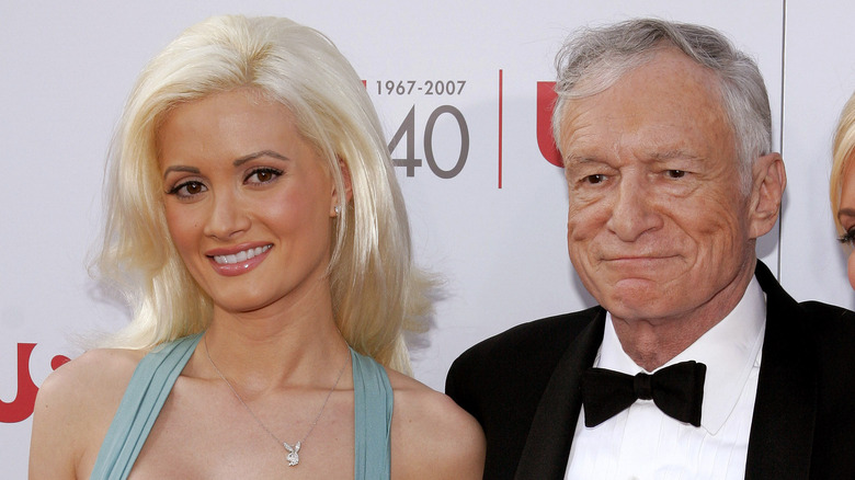 Holly Madison, Hugh Hefner, posing