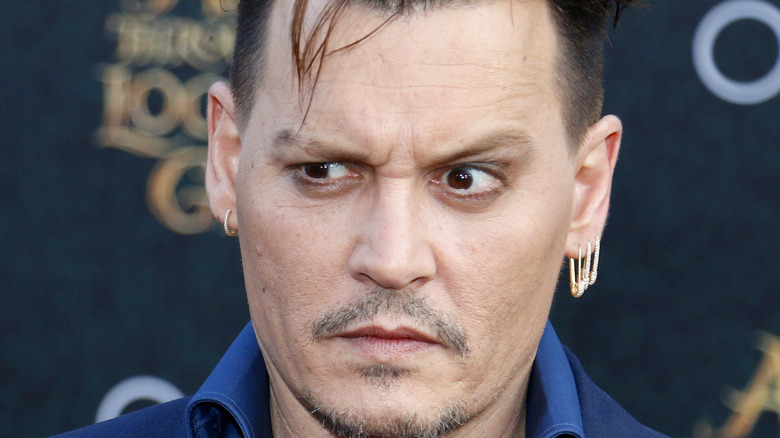 Johnny Depp frowning