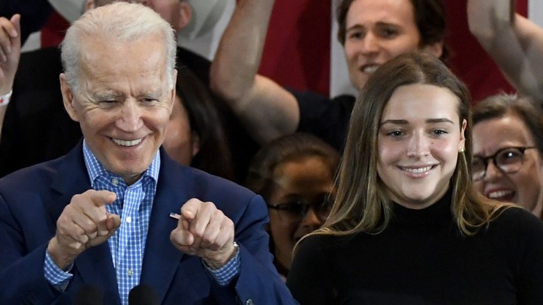 Joe Biden and Finnegan Biden smiling