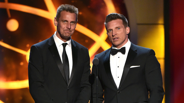 Ingo Rademacher and Steve Burton presenting at the Daytime Emmys