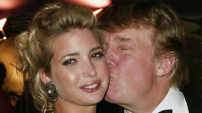 Donald Trump kissing Ivanka Trump on the cheek