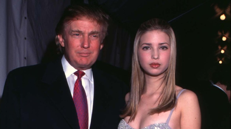 Donald Trump and a teenage Ivanka Trump posing at the 1998 Grammys
