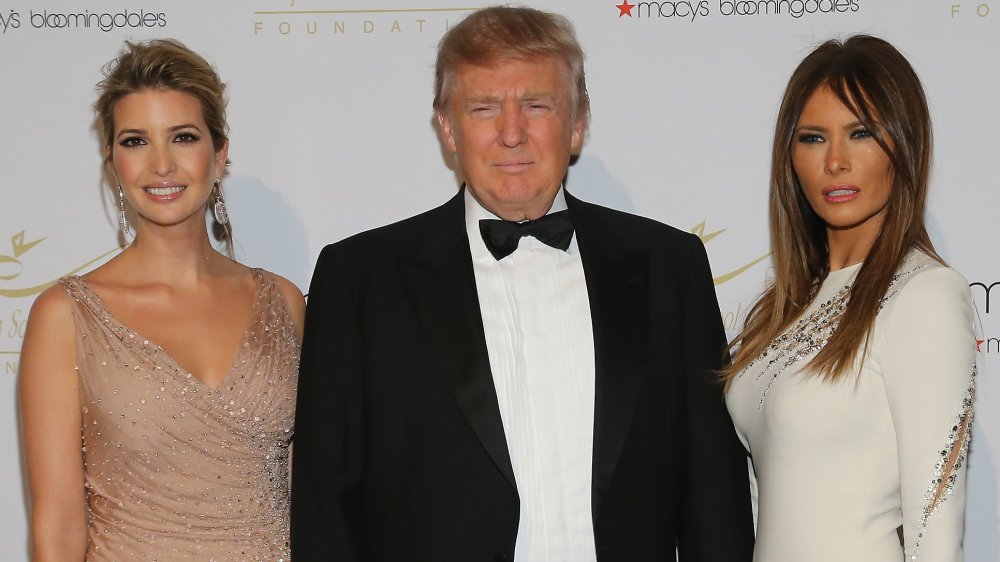 Ivanka Trump, Donald Trump, Melania Trump on the red carpet in 2012