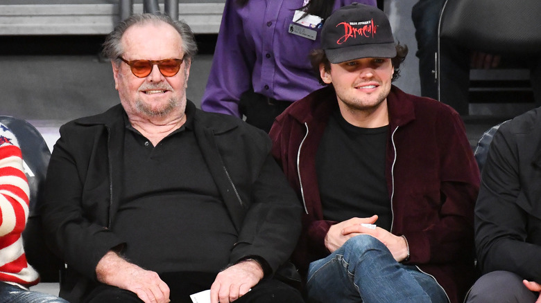 Jack Nicholson and Ray Nicholson at Lakers game