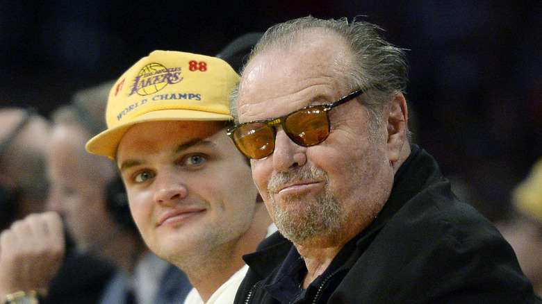 Ray Nicholson and Jack Nicholson at Lakers game