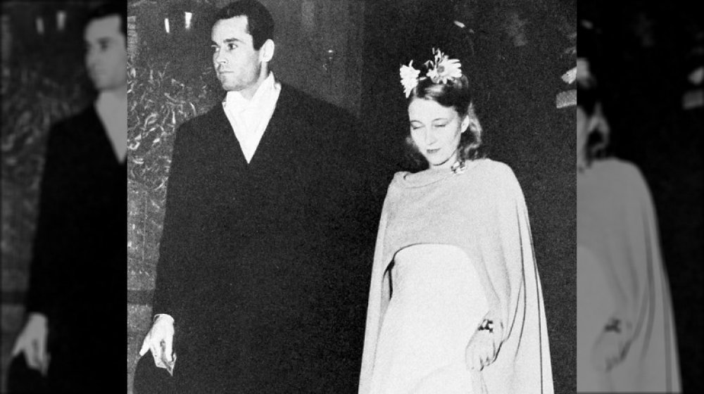 Henry Fonda and Frances Ford Seymour on wedding day